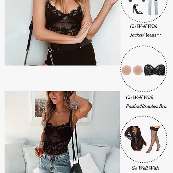 Sexy Lacy Teddy Top/Lingerie - Picture 3 of 4